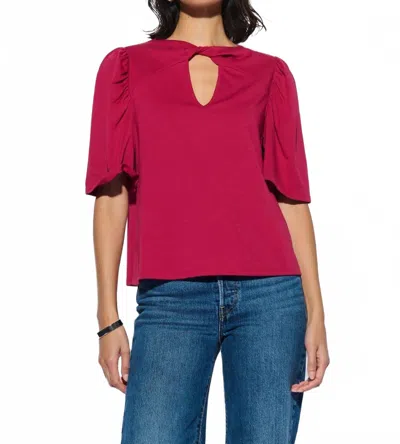 Nation Ltd Vivienne Twist Front Top In Raspberry Jam In Red