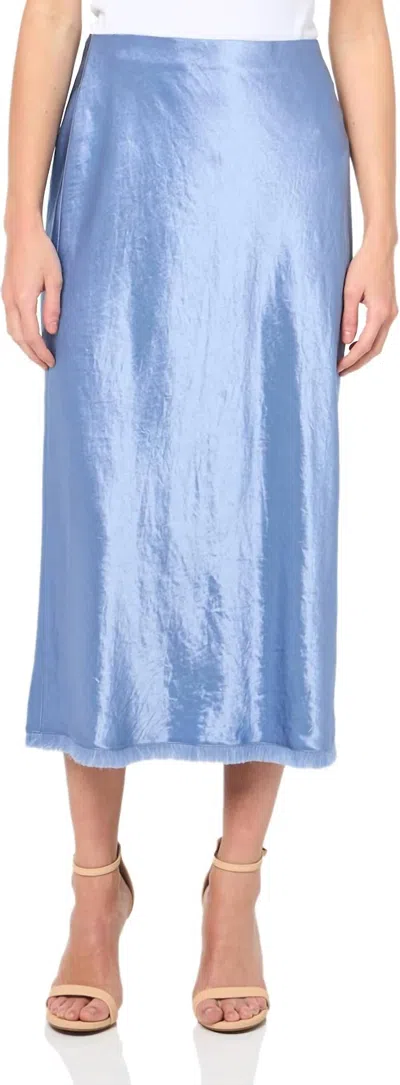 Vince Fray Edge Bias Skirt In Azure Gem In Blue