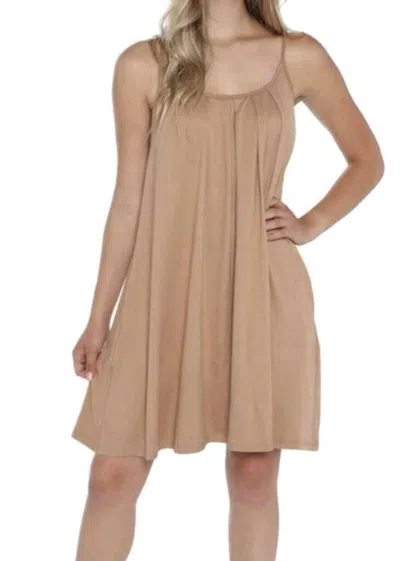 Doublju Pleat Mini Dress In Camel In Brown