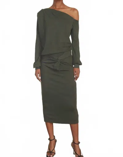 Lamade Kinsley Draped Skirt In Dark Nori In Green
