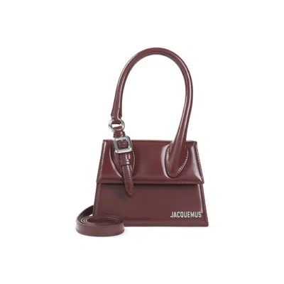 Jacquemus Womens Burgundy Medium Chiquito Buckle Leather Top-handle Bag In Burgundy