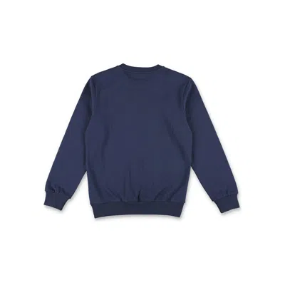Balmain Kids Logo Embroidered Cotton Sweatshirt In Blue