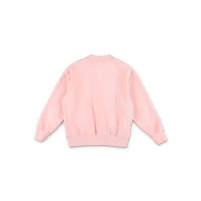 Palm Angels Kids Teddy Bear Cotton Sweatshirt In Pink