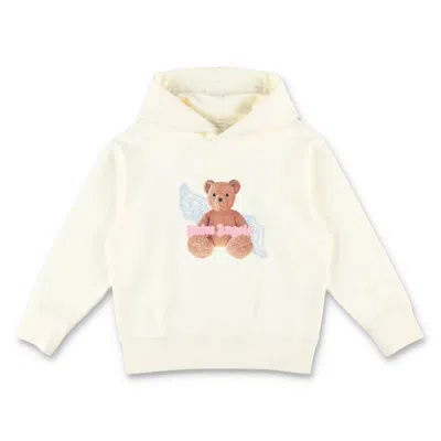 Palm Angels Kids Bear Angel Cotton Hoodie In Animal Print