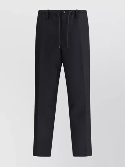 Dries Van Noten Drawstring Waist Straight Leg Trousers In Black