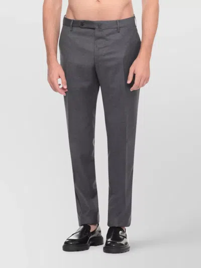 Incotex Straight Trousers With Belt Loops And Pockets In Gray