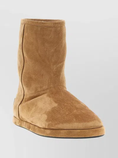 Balenciaga Suede Ankle Boots Round Toe In Animal Print