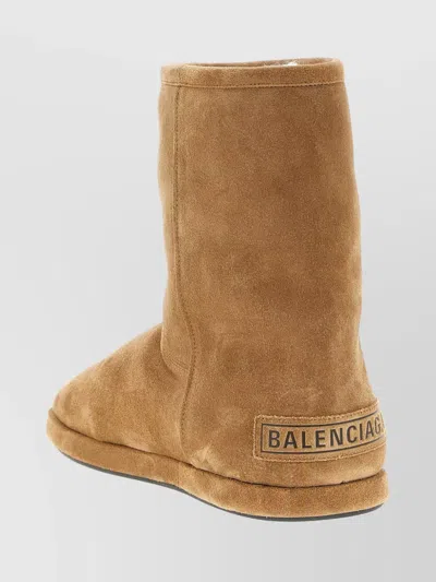 Balenciaga Suede Ankle Boots Round Toe In Animal Print