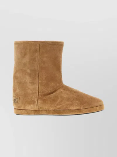 Balenciaga Suede Ankle Boots Round Toe In Animal Print