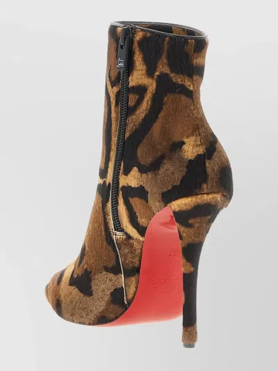 Christian Louboutin Miss Z 100mm Leopard Pony Hair Ankle Boots In Multi