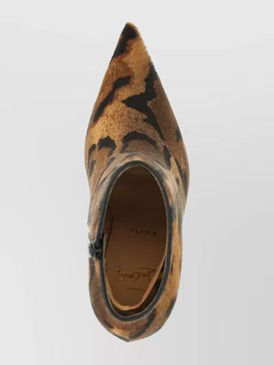 Christian Louboutin Miss Z 100mm Leopard Pony Hair Ankle Boots In Multi