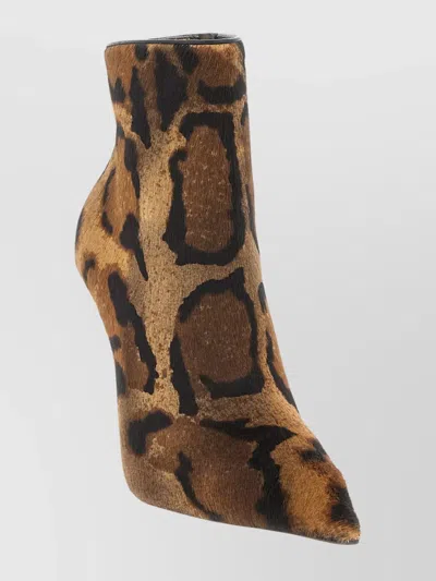 Christian Louboutin Miss Z 100mm Leopard Pony Hair Ankle Boots In Multi