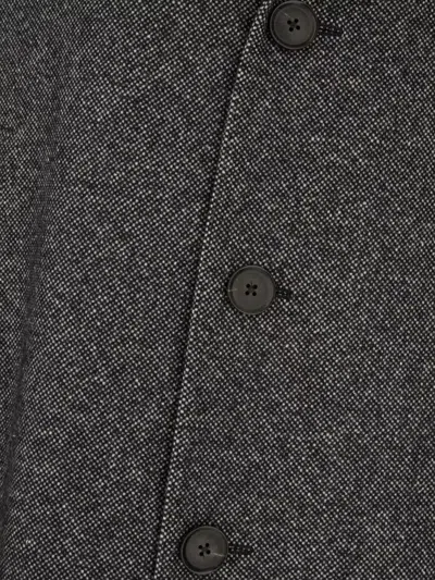 Zegna Cashmere Blend Longline Coat With Notched Lapels In Black