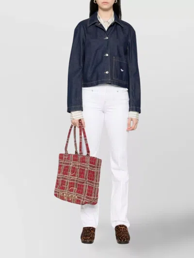 Maison Kitsuné Woman Denim Outerwear Blue Size S Cotton In Blue