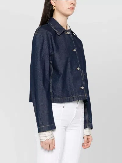 Maison Kitsuné Woman Denim Outerwear Blue Size S Cotton In Blue