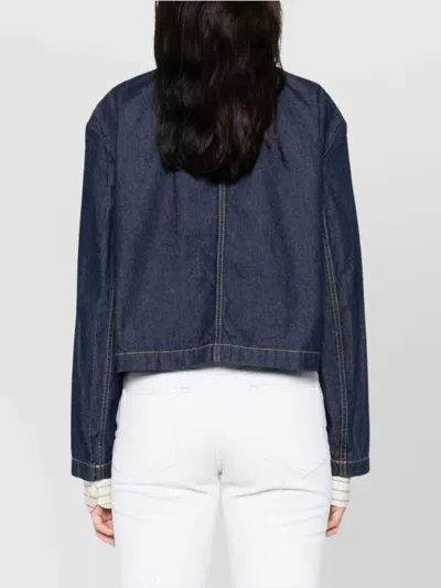 Maison Kitsuné Woman Denim Outerwear Blue Size S Cotton In Blue