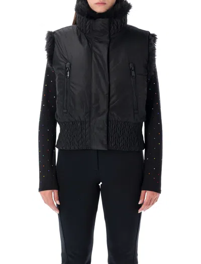 Goldbergh Dahlia Reversible Faux Fur Bodywarmer In Black