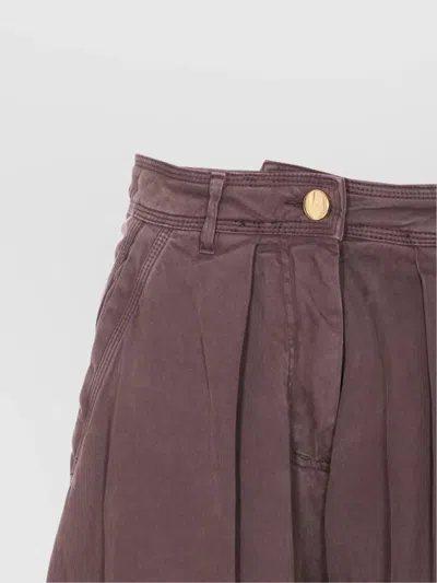 Pinko Balloon Fit Wide Leg Trousers With Pockets In Pink