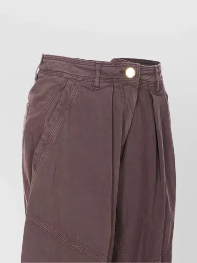 Pinko Balloon Fit Wide Leg Trousers With Pockets In Pink