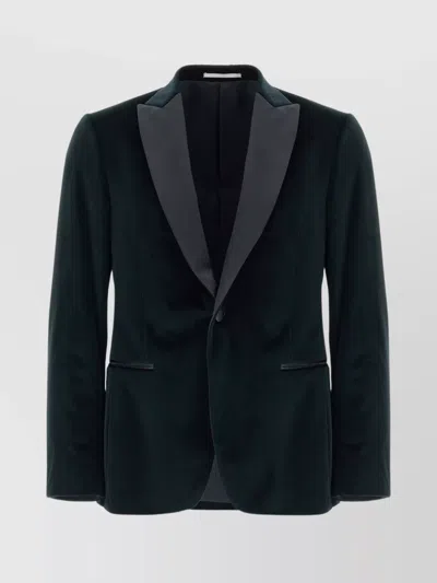 Pal Zileri Ceremony Line Velvet Blazer With Satin Lapel In Black