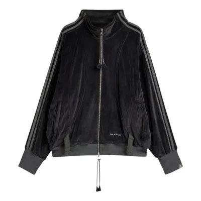 Adidas Originals Originals X Song For The Mute Velvet Track Jacket In Black