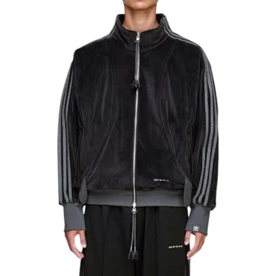 Adidas Originals Originals X Song For The Mute Velvet Track Jacket In Black