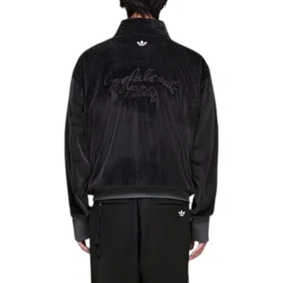 Adidas Originals Originals X Song For The Mute Velvet Track Jacket In Black