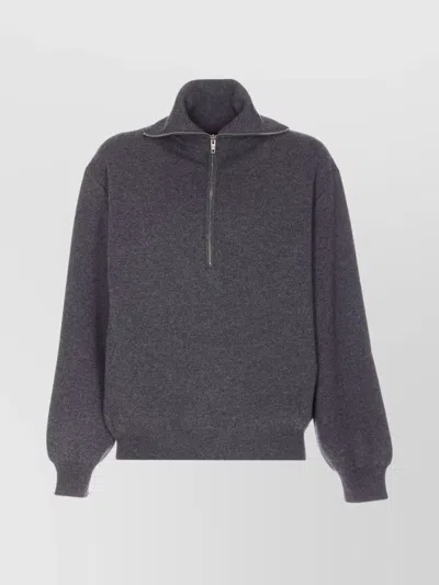 Balenciaga High Neck Sweater Lateral Zip Detail In Multi