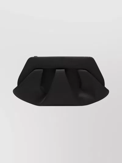 Themoirè Satin Pleated Clutch Bag Structured Shape In Red
