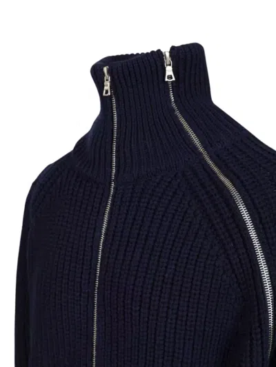 Dries Van Noten Men Zippered Wool Sweater In Multi