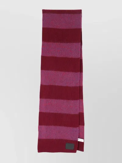 Paul Smith Textured Striped Scarf For All Seasons In Pink