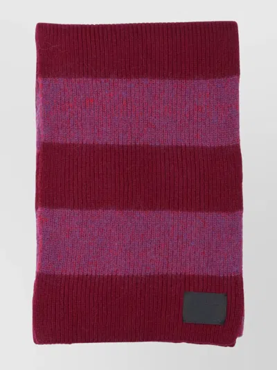 Paul Smith Textured Striped Scarf For All Seasons In Pink