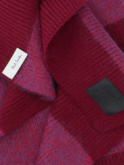 Paul Smith Textured Striped Scarf For All Seasons In Pink