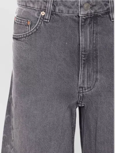 Marine Serre Wide-leg Moon Laser Jeans Pockets In Gray