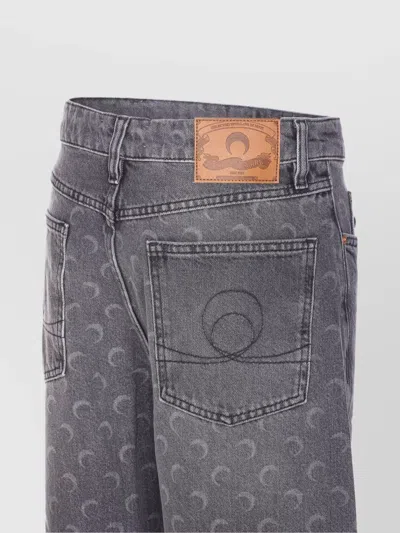 Marine Serre Wide-leg Moon Laser Jeans Pockets In Gray