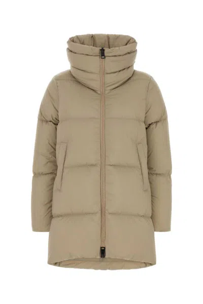 Herno Longline Puffer Jacket High Collar In Gray