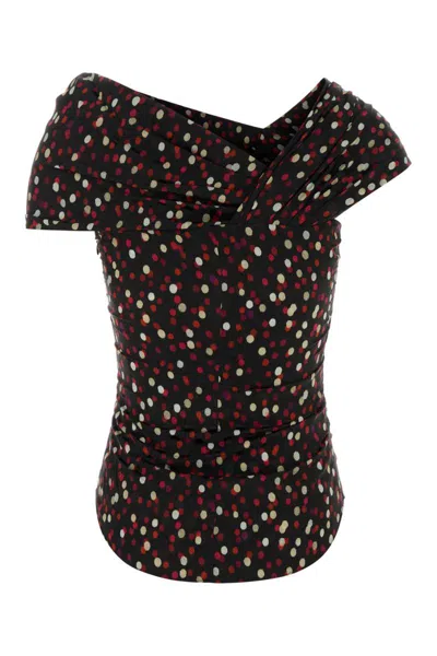 Isabel Marant Women Printed Stretch Silk Esen Top In Black