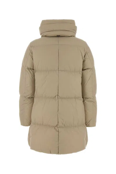 Herno Longline Puffer Jacket High Collar In Gray