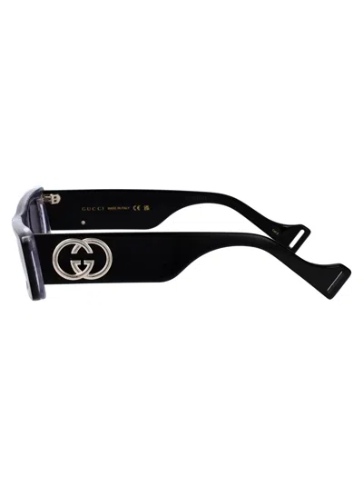 Gucci Black-black-grey Recycled Acetate Sunglasses In Black