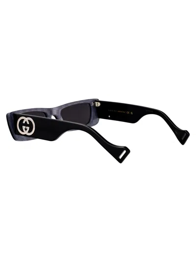 Gucci Black-black-grey Recycled Acetate Sunglasses In Black