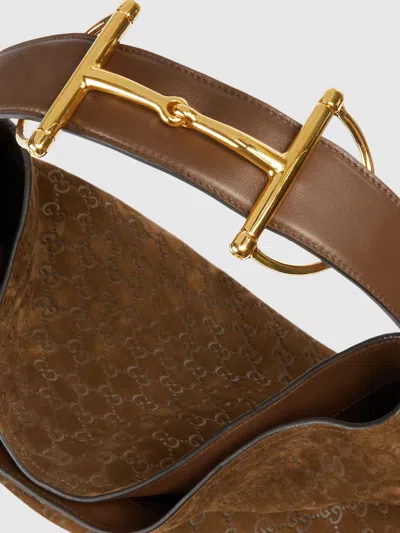 Gucci Women Beatrix Large Leather Shoulder Bag In Brown