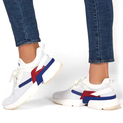 Skechers (wmns)  Split Running Shoes White/blue/red In Animal Print