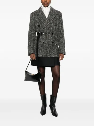 Isabel Marant Womens Atrium Ezzia Double-breasted Wool-blend Jacket Black Ecru In Black