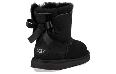 Ugg Mini Bailey Bow Ii Snow Boots Big Boys Black In Animal Print