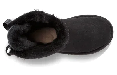 Ugg Mini Bailey Bow Ii Snow Boots Big Boys Black In Animal Print