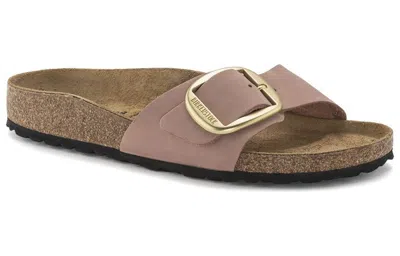Birkenstock (wmns)  Madrid Big Buckle Nubuck Leather Narrow Fit Sandals 'old Rose' In Multi
