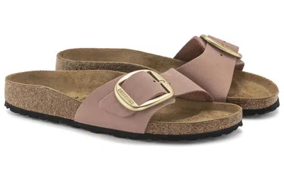 Birkenstock (wmns)  Madrid Big Buckle Nubuck Leather Narrow Fit Sandals 'old Rose' In Multi