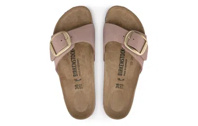 Birkenstock (wmns)  Madrid Big Buckle Nubuck Leather Narrow Fit Sandals 'old Rose' In Multi