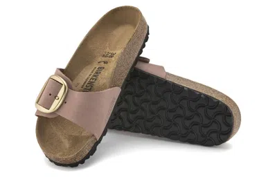 Birkenstock (wmns)  Madrid Big Buckle Nubuck Leather Narrow Fit Sandals 'old Rose' In Multi