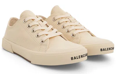 Balenciaga (wmns)  Paris Low Top Sneakers 'white Cotton And White Rubber' In Multi